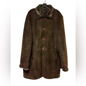 NEIMAN MARCUS DESIGNER COLLECTION SHEARLING COAT IN CHOCOLATE BROWN